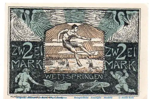 Notgeld Eintracht Celle 225.1 , 2 Mark Schein in kfr. von 1921 , Niedersachsen Seriennotgeld