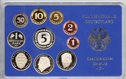 Kursmünzen Satz Deutschland , KMS von 1997 G , Spiegelglanz PP , Jäger 180 , Bundesrepublik Deutschland