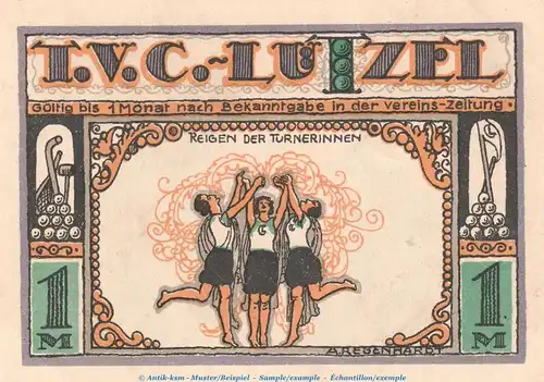 Notgeld TV. Coblenz-Lützel 234.1 , 1 Mark Schein Nr.3 in kfr. o.D. Rheinland Seriennotgeld