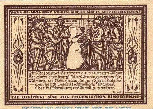 Banknote Stadt Essen , 100 Millionen Mark Propagandaschein in kfr. Keller .... Ohne Datum , Ruhrgebiet Inflation