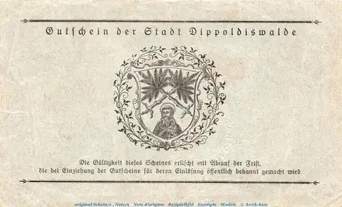 Banknote Stadt Dippoldiswalde , 1 Million Mark Schein in gbr. Keller 1025.b von 1923 , Sachsen Inflation