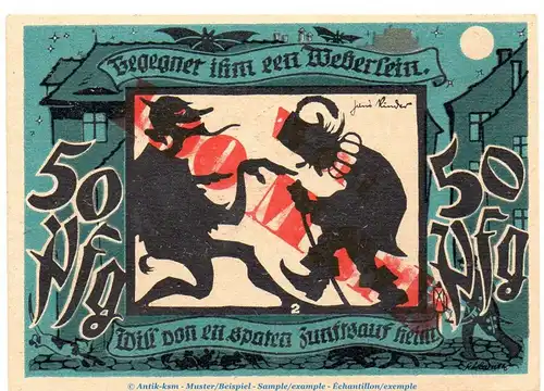 Banknote Lichtenstein Callnberg , 100 Mark Überdruck Schein in kfr. Müller 2715.2 o.D. Sachsen Grossnotgeld