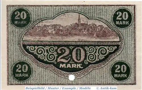 Banknote Finanzvereinigung Chemnitz , 20 Mark Schein in kfr.E , Geiger 079.04 , von 1918 , Sachsen Großnotgeld