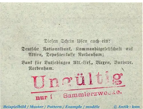Banknote Einswarden , 5 Mark Schein in kfr. E , Geiger 120.03 , 10.1918 , Niedersachsen Großnotgeld