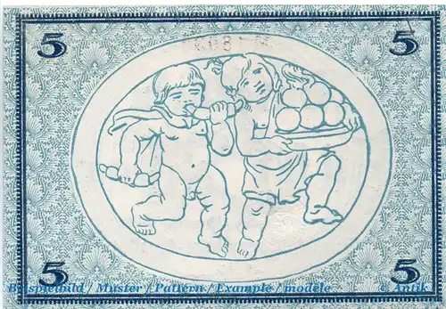 Banknote Rudolstadt , 5 Mark Schein in kfr. E , Geiger 456.01 , 01.12.1918 , Thüringen Großnotgeld