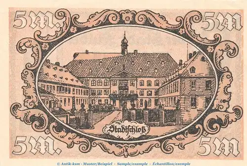 Notgeld Stadt Fulda , 5 Mark -Hof- in kfr. Geiger 166.05 von 1918 , Hessen Grossnotgeld