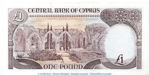 Banknote Zypern , 1 Pfund Schein in kfr. P.53 von 1993 , central Bank of Cyprus