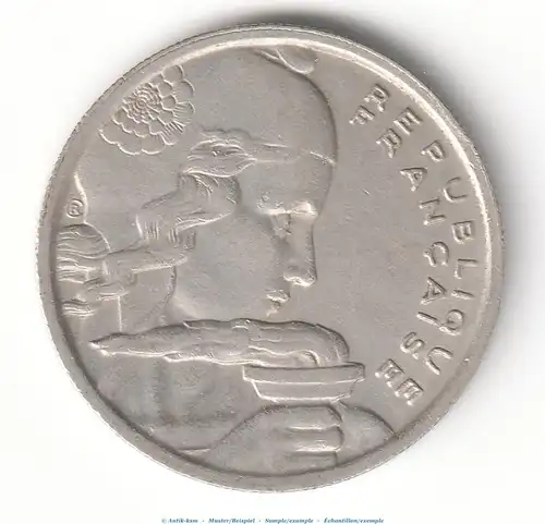 Münze Frankreich , 100 Francs von 1955 , Cochet , ss - vz , Republique Francaise