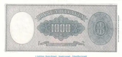 Banknote Italien , 1.000 Lire Schein in kfr. P.88.b , 11.02.1949 , Bank of Italy