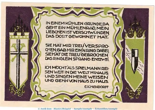 Notgeld Bank Königswinter 730.1 , 50 Pfennig Nr.6 --1502-- in kfr. von 1921 , Westfalen Seriennotgeld