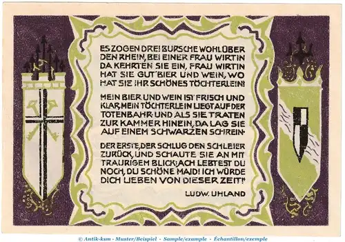 Notgeld Bank Königswinter 730.1 , 50 Pfennig Nr.7 --1502-- in kfr. von 1921 , Westfalen Seriennotgeld