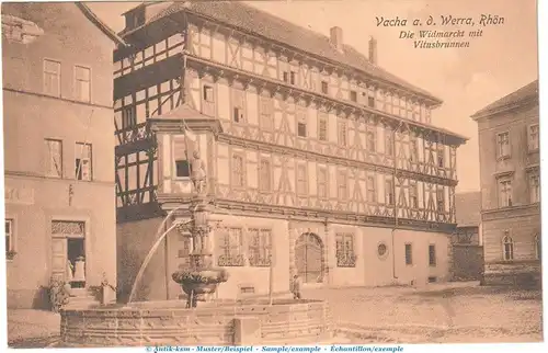 Postkarte Ansichtskarte Vacha a.d. Werra , Witmarckt, Witusbrunnen , gel. 1906 Thüringen