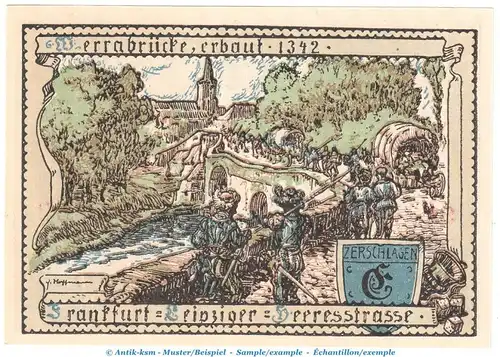 Notgeld Stadt Vacha 1356.1 , 75 Pfennig Schein -C- in kfr. von 1921 , Thüringen Seriennotgeld