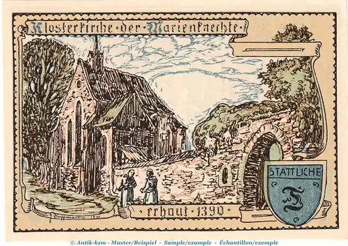Notgeld Stadt Vacha 1356.1 , 75 Pfennig Schein -E- in kfr. von 1921 , Thüringen Seriennotgeld