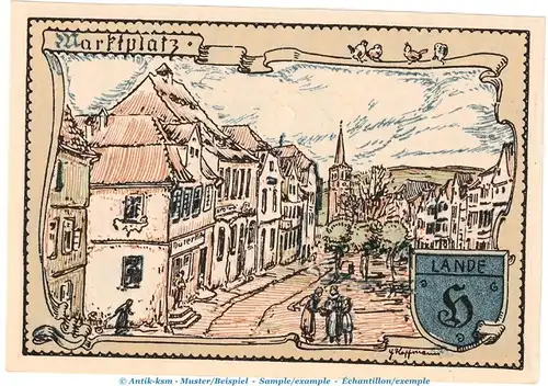 Notgeld Stadt Vacha 1356.1 , 75 Pfennig Schein -L- in kfr. von 1921 , Thüringen Seriennotgeld