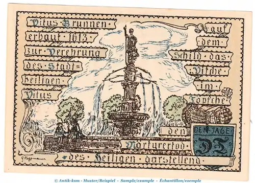Notgeld Stadt Vacha 1356.1 , 75 Pfennig Schein -G- in kfr. von 1921 , Thüringen Seriennotgeld