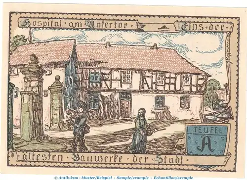 Notgeld Stadt Vacha 1356.1 , 75 Pfennig Schein -J- in kfr. von 1921 , Thüringen Seriennotgeld