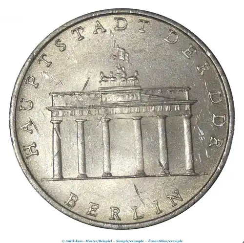 Kursmünze DDR , 5 Mark Münze -Brandenburger Tor- von 1971 , ss-vz , Jäger 806 , Staatsbank DDR