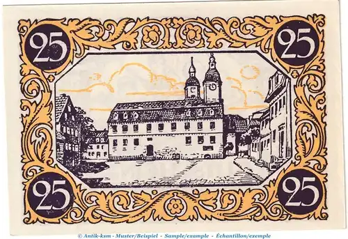 Kindelbrück M-G 730.1 , Notgeld 25 Pfennig Nr.1 in kfr. von 1920 , Thüringen Seriennotgeld