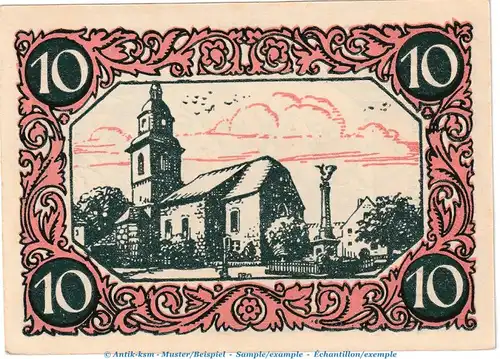 Kindelbrück M-G 730.1 , Notgeld 10 Pfennig Nr.3 in kfr. von 1920 , Thüringen Seriennotgeld