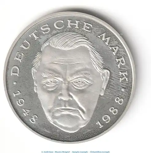 Kursmünze Deutschland , 2 Mark Münze -Ludwig Erhard- 1997 J , stgl , J.445 Bundesrepublik