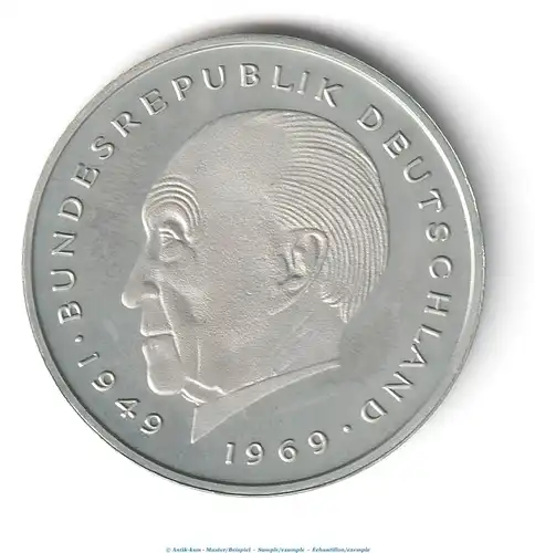Kursmünze Deutschland , 2 Mark Münze -Konrad Adenauer- 1980 F , stgl , J.406 Bundesrepublik