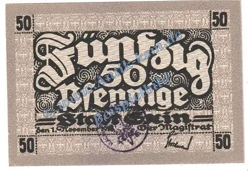 Exin , Notgeld 50 Pfennig Schein in kfr. Tieste 1830.05.57 , Posen 1918 Verkehrsausgabe