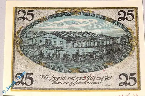 Notgeld Schnelsen , 25 Pfennig Schein Nr 2 , Mehl Grabowski 1192.1 , Hamburg Seriennotgeld