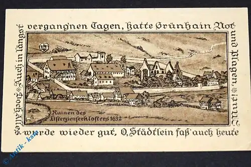 Notgeld Grünhain , 5 Mark Schein , Mehl Grabowski 491.1 , von 1917 , Sachsen Serien Notgeld