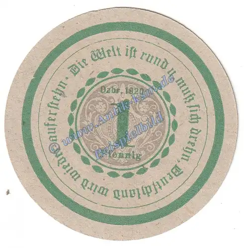 Vorlage NG  - kfr -Görlitz , Notgeld 1 Pfennig Schein in kfr. M-G 449.3.b , Schlesien 1920 Seriennotgeld