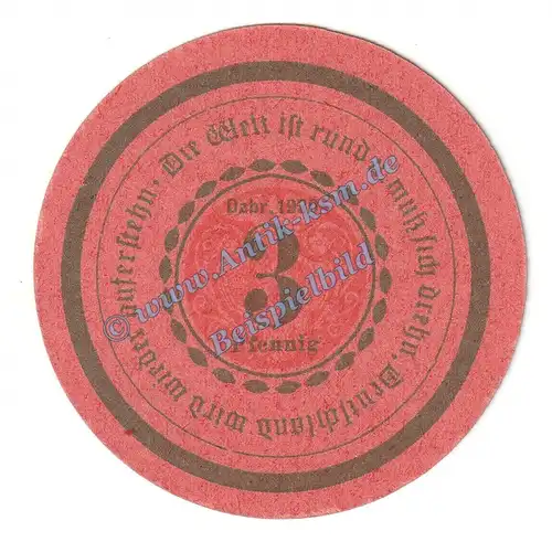 Görlitz , Notgeld 3 Pfennig Schein in kfr. M-G 449.3.b-c , Schlesien 1920 Seriennotgeld