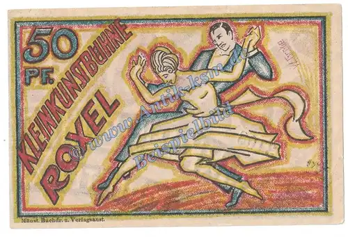 Münster , Notgeld Kleinkunstbühne -Roxel- 50 Pfennig in kfr. M/G 915.1.b , Westfalen o.D. Seriennotgeld