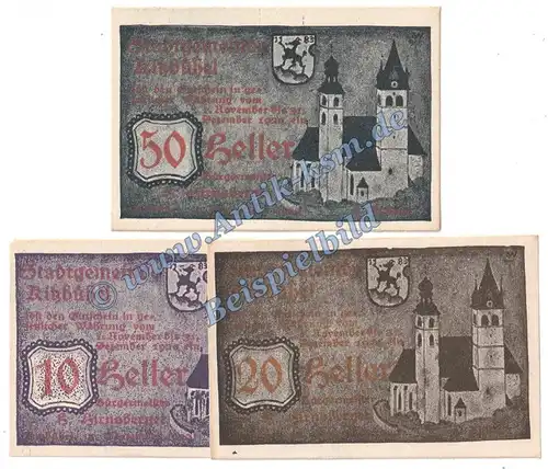 Kitzbühl , Notgeld Set mit 3 Scheinen in kfr. K-K 449... Notgeld Tirol 1920 Österreich