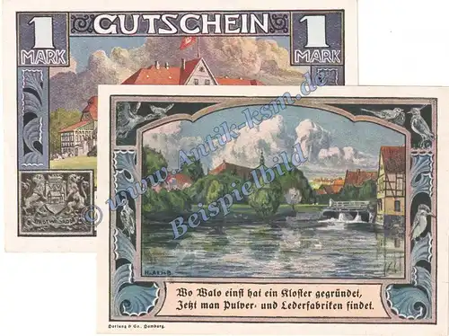 Walsrode , Notgeld 1 Mark Schein Nr.4 in kfr. M-G 1372.1 , Niedersachsen o.D. Seriennotgeld