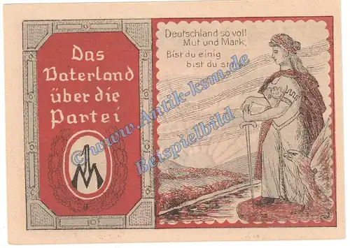 Kiel , Notgeld 1 Mark -Jundeutscher Orden- in kfr. M-G 694.1 , Schleswig o.D. Seriennotgeld