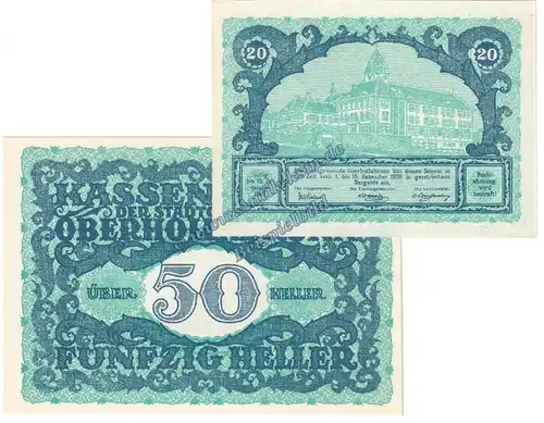 Oberhollabrunn , Notgeld Set mit 2 Scheinen in kfr. K-K 683.a , Niederösterreich o.D