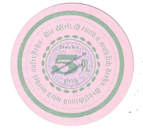 Görlitz , Notgeld 5 Pfennig Schein in kfr. M-G 449.1.c , Schlesien 1920 Seriennotgeld
