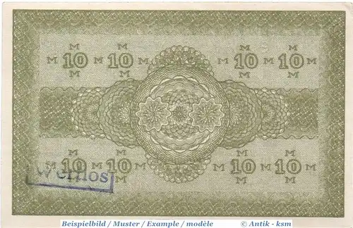 Banknote Bonn , Landkreis , 10 Mark Schein in kfr. E , Geiger 056.02 , o.D. Rheinland Großnotgeld