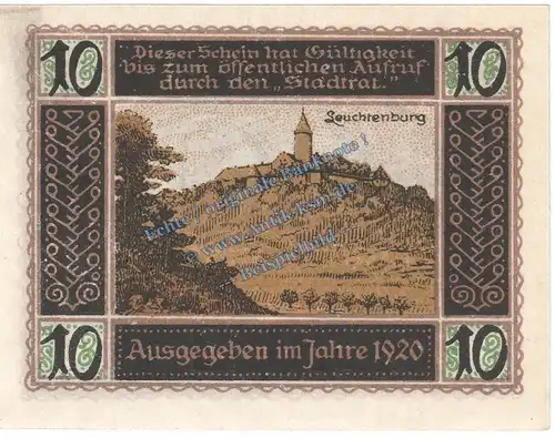 Kahla , Notgeld 10 Pfennig Scheine in kfr. Tieste 3325.05.36 , Thüringen 1920 Verkehrsausgabe