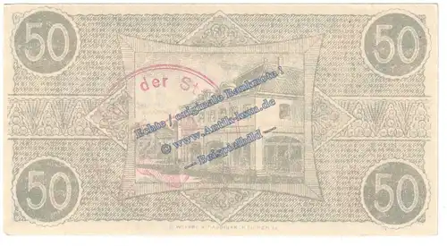 Kempen , Notgeld 50 Pfennig Schein in kfr. Tieste 3460.05.05 , Rheinland 1918 Verkehrsausgabe
