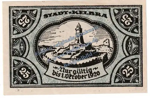 Kelbra , Notgeld 25 Pfennig Schein in kfr. Tieste 3440.05.01 , Sachsen 1920 Verkehrsausgabe