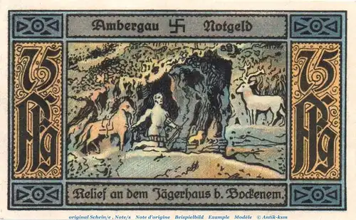 Notgeld Heinrich Rehmann Bockenem 130.1.a , 75 Pfennig Schein Nr 2 in kfr. o.D. Niedersachsen Seriennotgeld