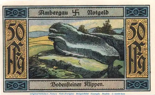 Bockenem , Notgeld 50 Pfennig Schein Nr.2 in kfr. M-G 130.1.a , Niedersachsen o.D. Seriennotgeld