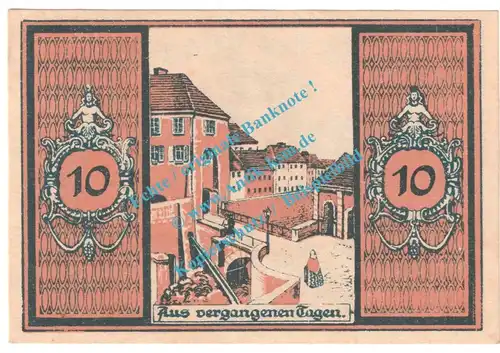 Glatz , Notgeld 10 Pfennig Nr.1 -rot- in kfr. M-G 431.2 , Schlesien o.D. Seriennotgeld