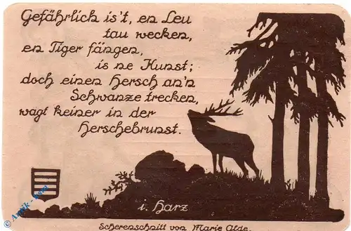 Notgeld Nöschenrode , 75 Pfennig Schein Nr 6 , blau , Mehl Grabowski 980.9 , von 1921 , Sachsen Anhalt Seriennotgeld