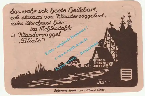 Nöschenrode , Notgeld 25 Pfennig Nr.2 -gelb- in kfr. M-G 980.8 , Sachsen Anhalt 1921 Seriennotgeld