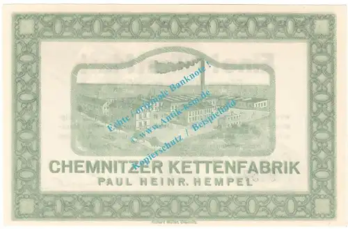 Chemnitz , Kettenfabrik 1 Million Mark Schein in kfr. Keller 772.a , Sachsen 1923 Grossnotgeld Inflation