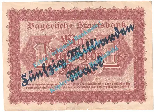 München , Notgeld 50 Milliarden Mark Schein in gbr. Keller 3657.i , Bayern o.D. Grossnotgeld Inflation