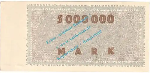 Coblenz , Notgeld 5 Millionen Mark Schein in kfr. Keller 866.d , Rheinland 1923 Grossnotgeld Inflation