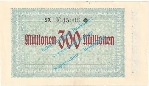 Coblenz , Notgeld 300 Millionen Mark Schein in kfr. Keller 866.s , Rheinland 1923 Grossnotgeld Inflation